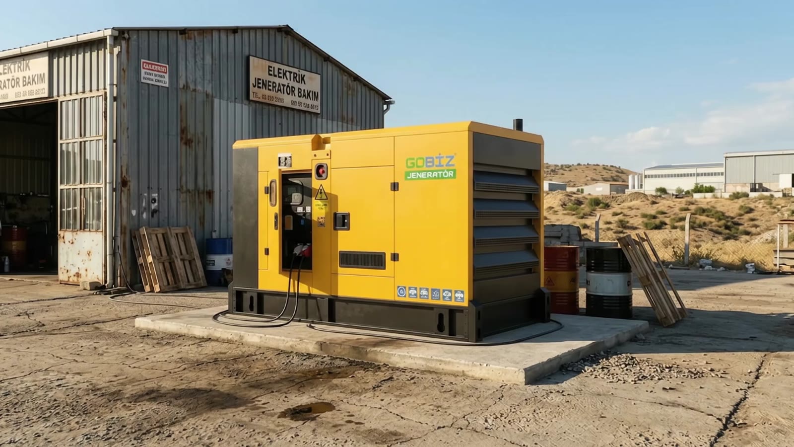 Saha kurulumunda GOBİZ dizel jeneratör — teknik servis ekibi